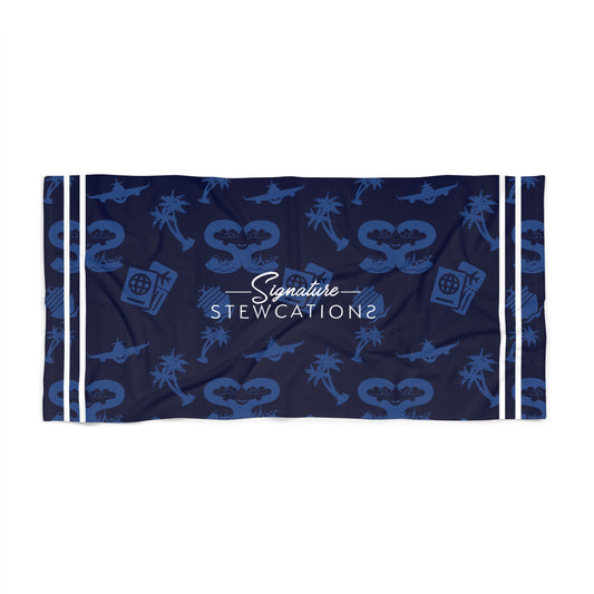 Signature Stripe Beach Towel- Navy
