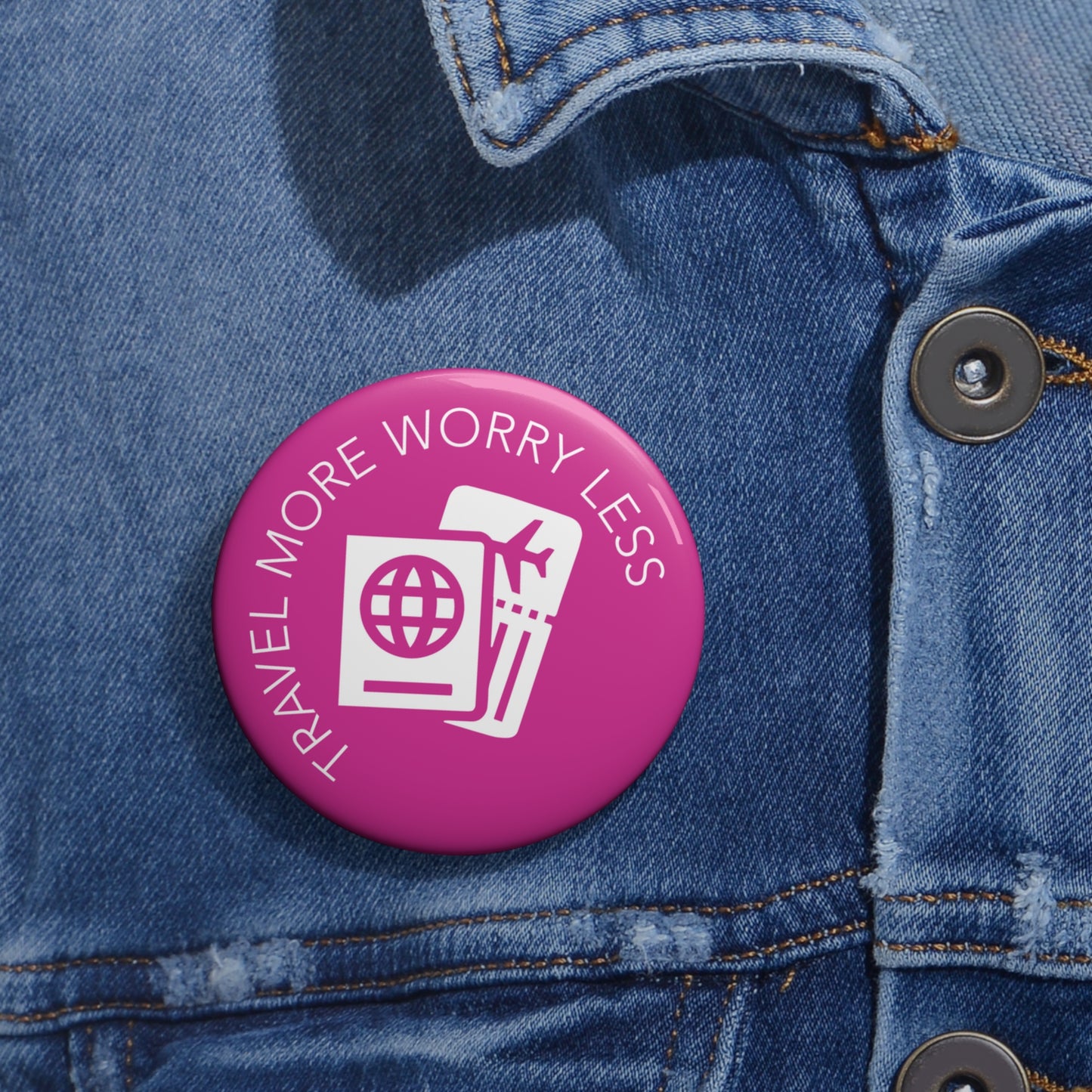 Travel More Pin Button