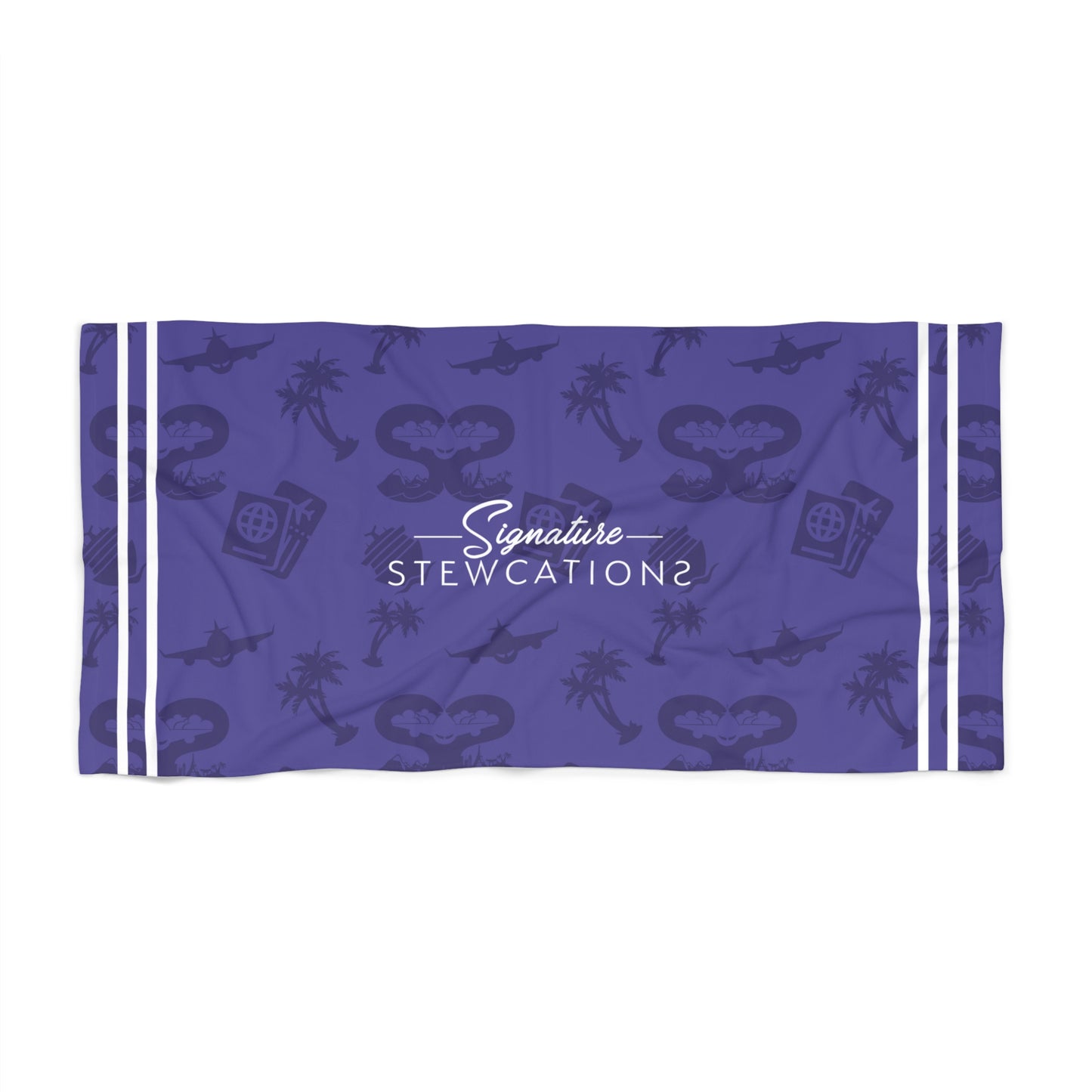 Signature Stripe Beach Towel- Purple