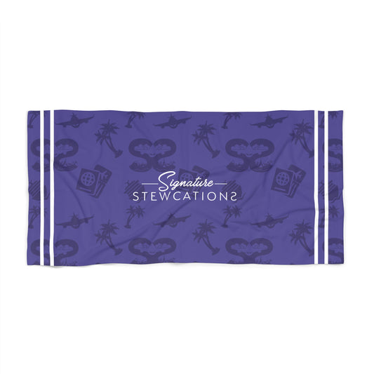 Signature Stripe Beach Towel- Purple