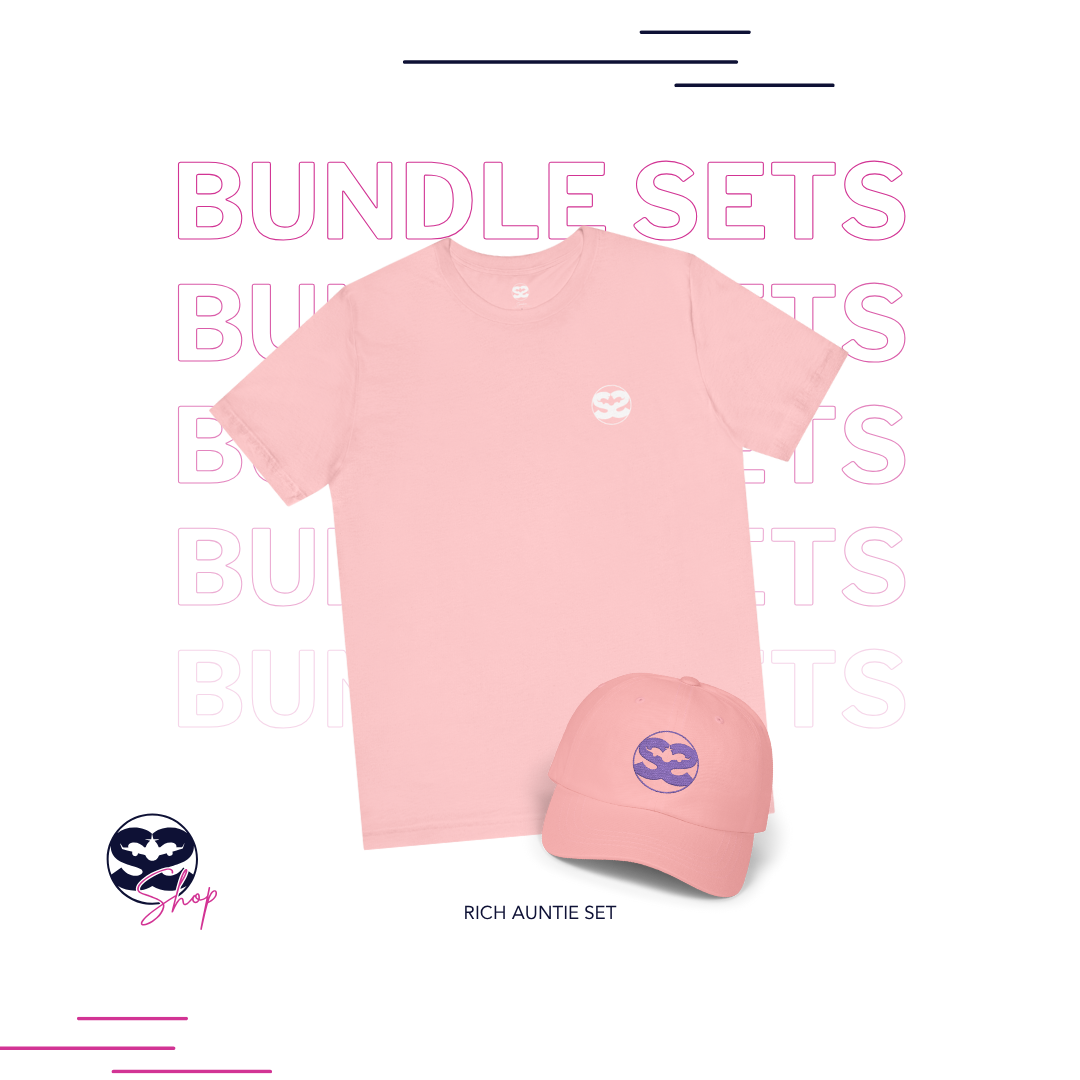 Pink Rich Auntie Shirt and Hat Airport Set