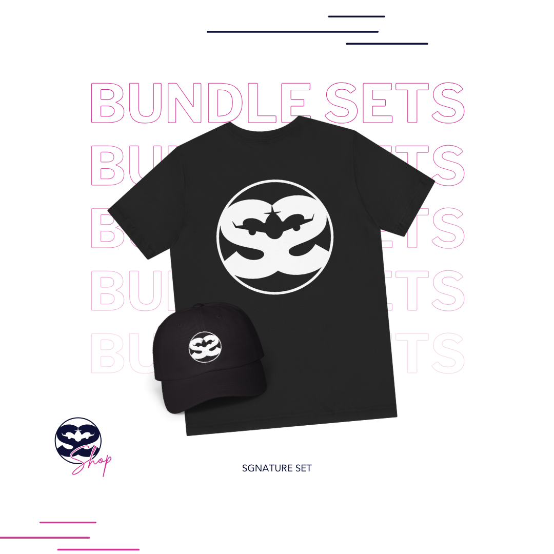 Black Signature Shirt and Hat Travel Set