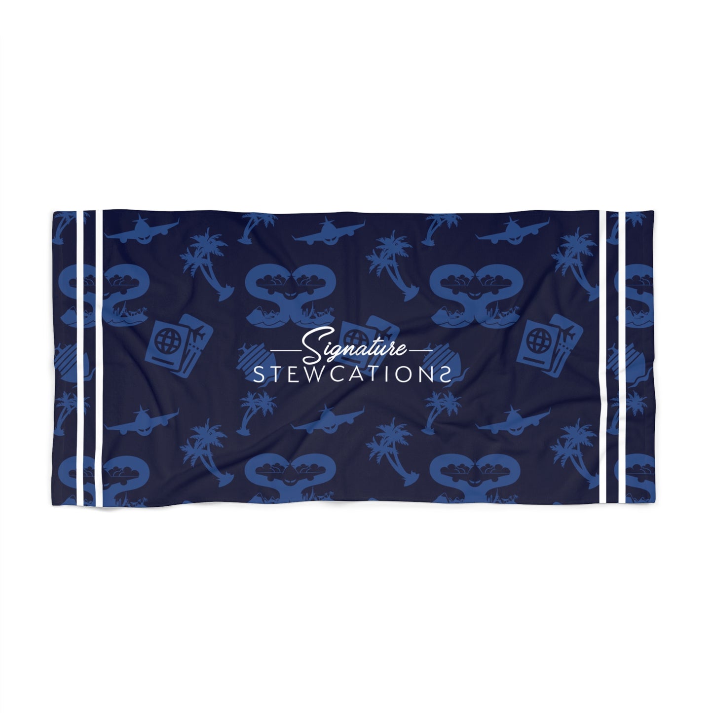Signature Stripe Beach Towel- Navy