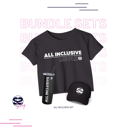 All Inclusive Me Crop Top, Tumbler, and Hat Set