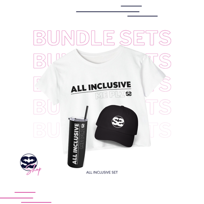 All Inclusive Me Crop Top, Tumbler, and Hat Set