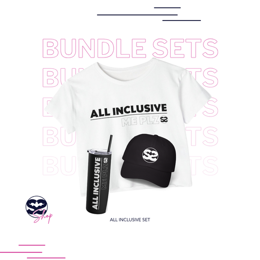 All Inclusive Me Crop Top, Tumbler, and Hat Set