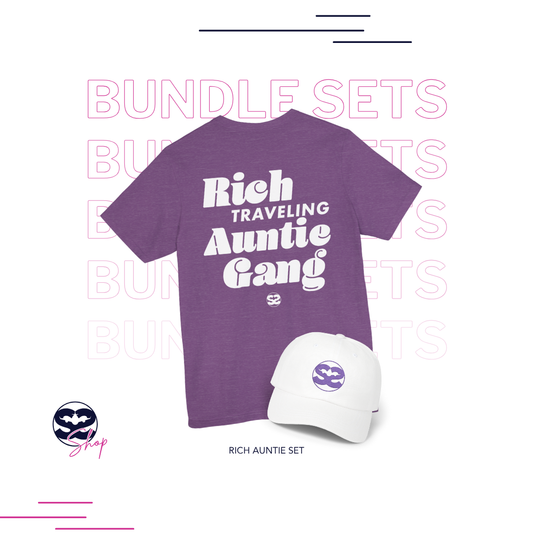 Rich Auntie Shirt and Hat Airport Travel Set
