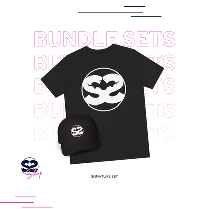 Black Signature Shirt and Hat Travel Set