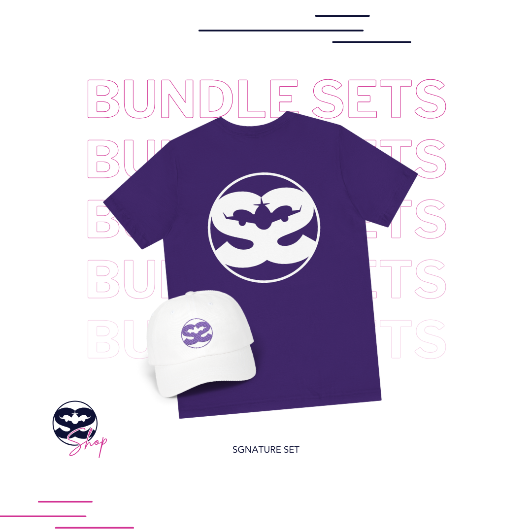 Purple Signature Shirt & Hat Travel Set